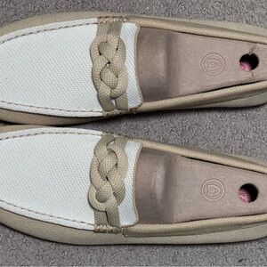 Rothy's Women's Cream and Tan Braided Canvas Loafers